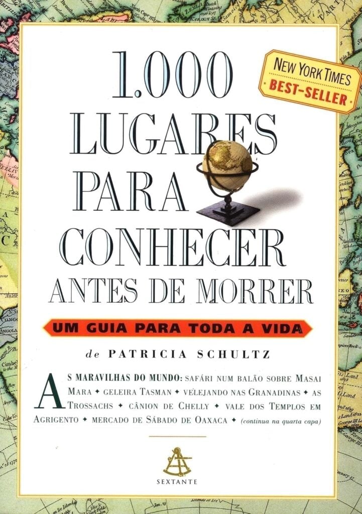 Capa de livro com fundo branco e nas bordas pedaços de mapas