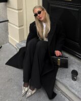 Look all black e sapato animal print