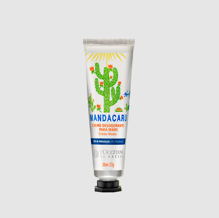 Embalagem do Creme Desodorante para Mãos Mandacaru, L'Occitane Au Brésil