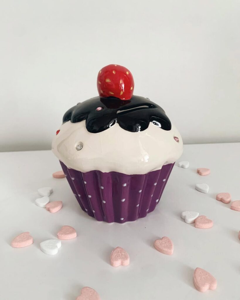 Cupcake decorativo de louça