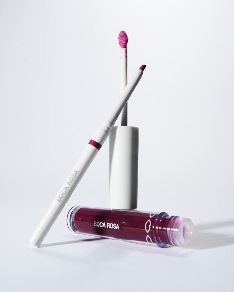 Contorno labial e hidra lábios da boca rosa