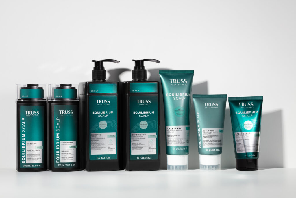 Produtos da linha Equilibrium Scalp da TRUSS