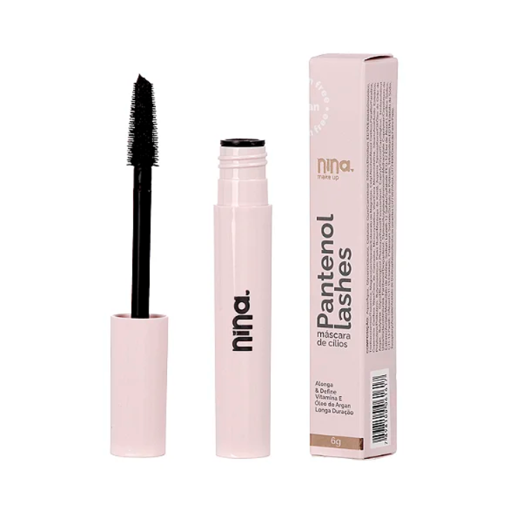 Embalagem da Máscara de Cílios Pantenol Lashes Alonga e Define, Nina Makeup