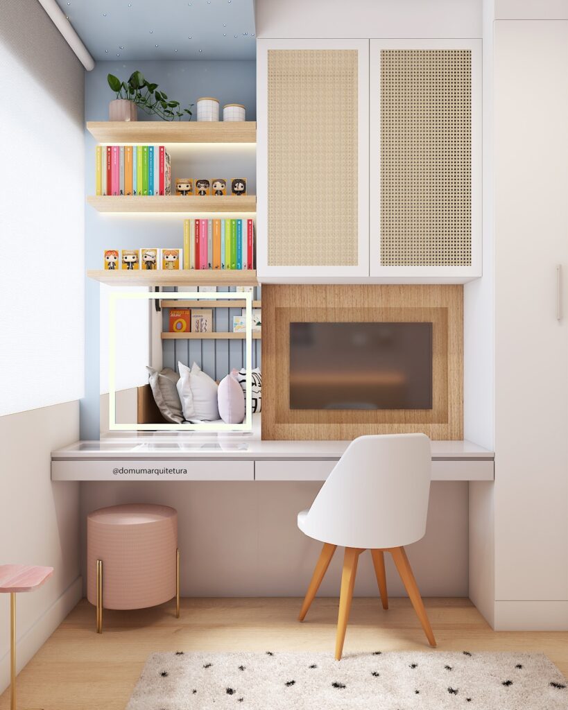 Inspiração de quarto de solteiro feminino