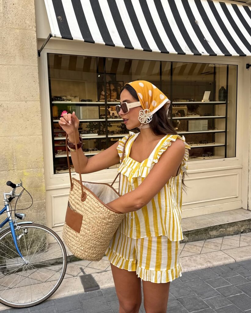 straw bag outfit