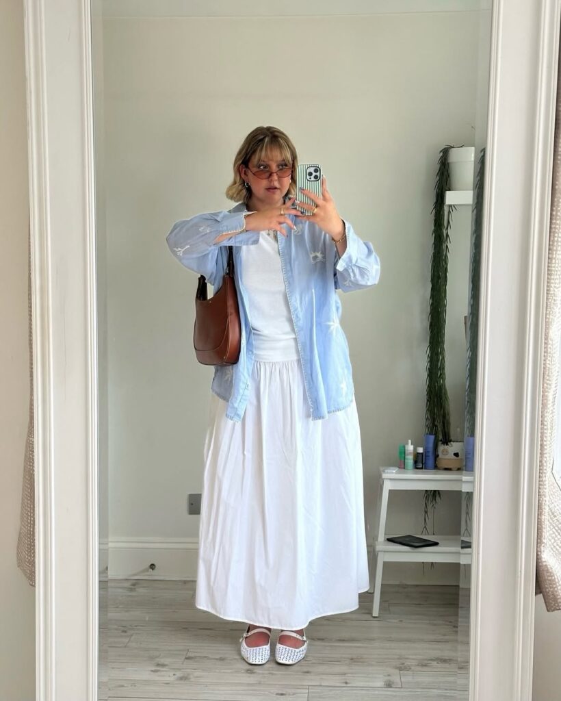 look com camisa social feminina azul