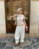 look com calça bloomer branca