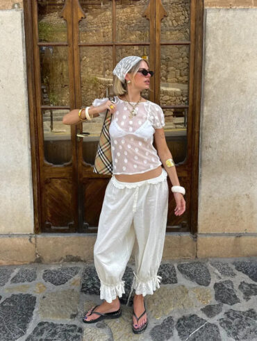 look com calça bloomer branca