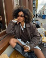 look com camisa social feminina e jaqueta