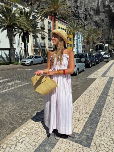 straw bag outfit