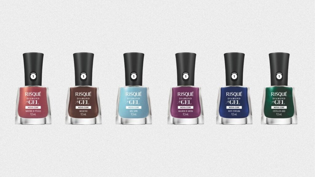 Esmaltes da linha Risqué Diamond Gel
