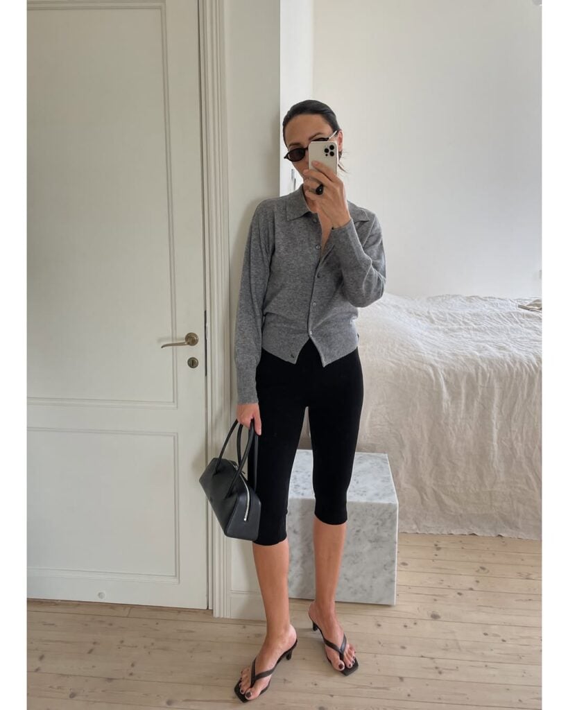 Look básico e elegante com calça capri