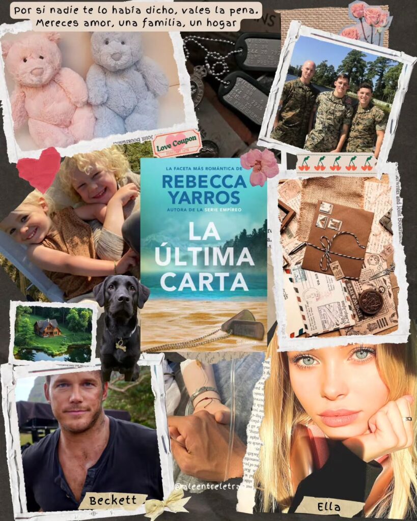 Imagem com várias fotos, ursinhos de pelúcia, crianças, cartas