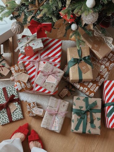 Decoração de Natal com presentes
