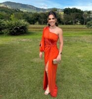 Vestido para madrinha de casamento laranja
