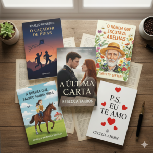 Imagem com capas de livros