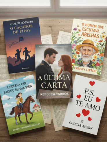 Imagem com capas de livros