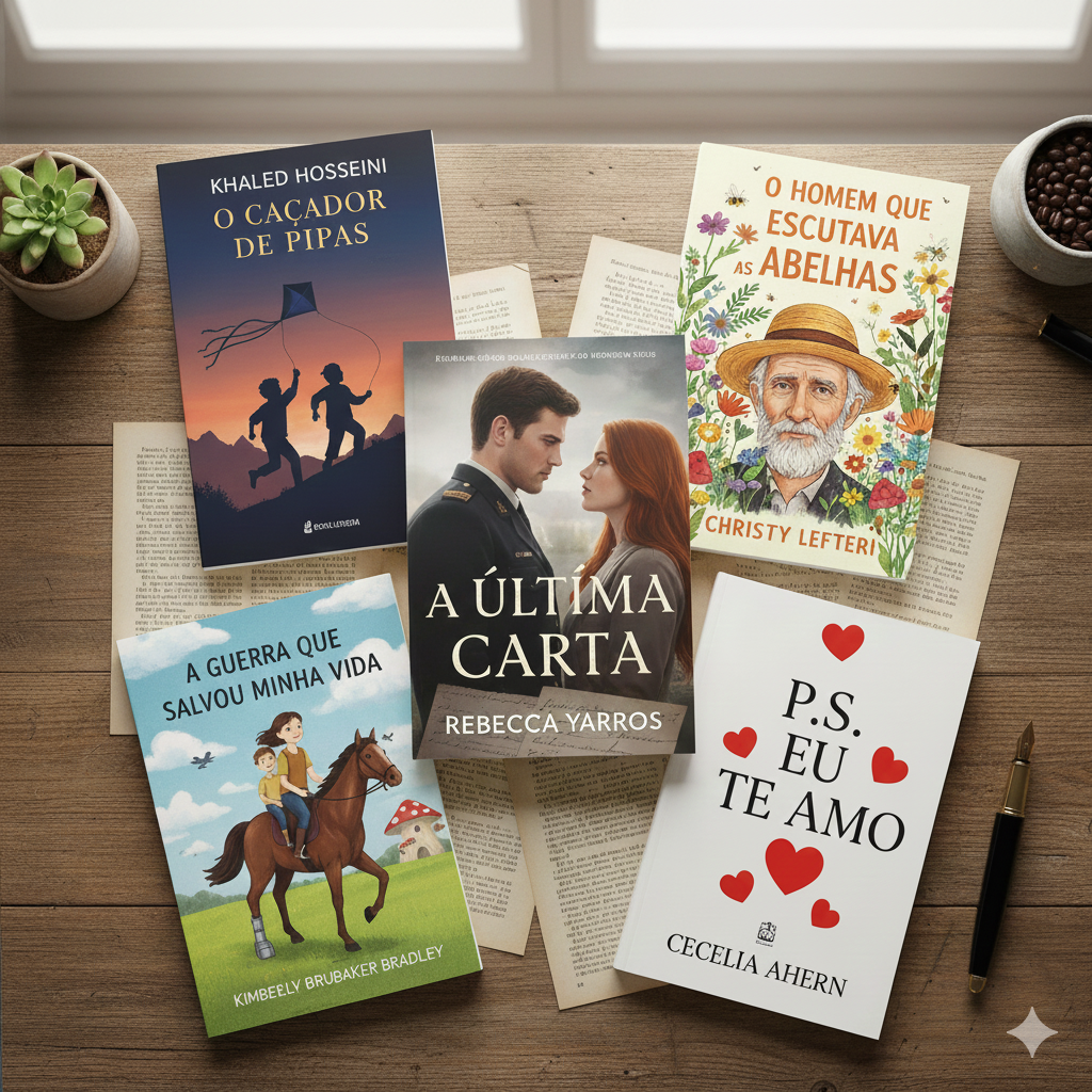 Imagem com capas de livros
