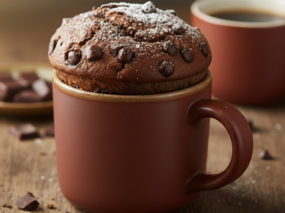 panetone de caneca de chocolate