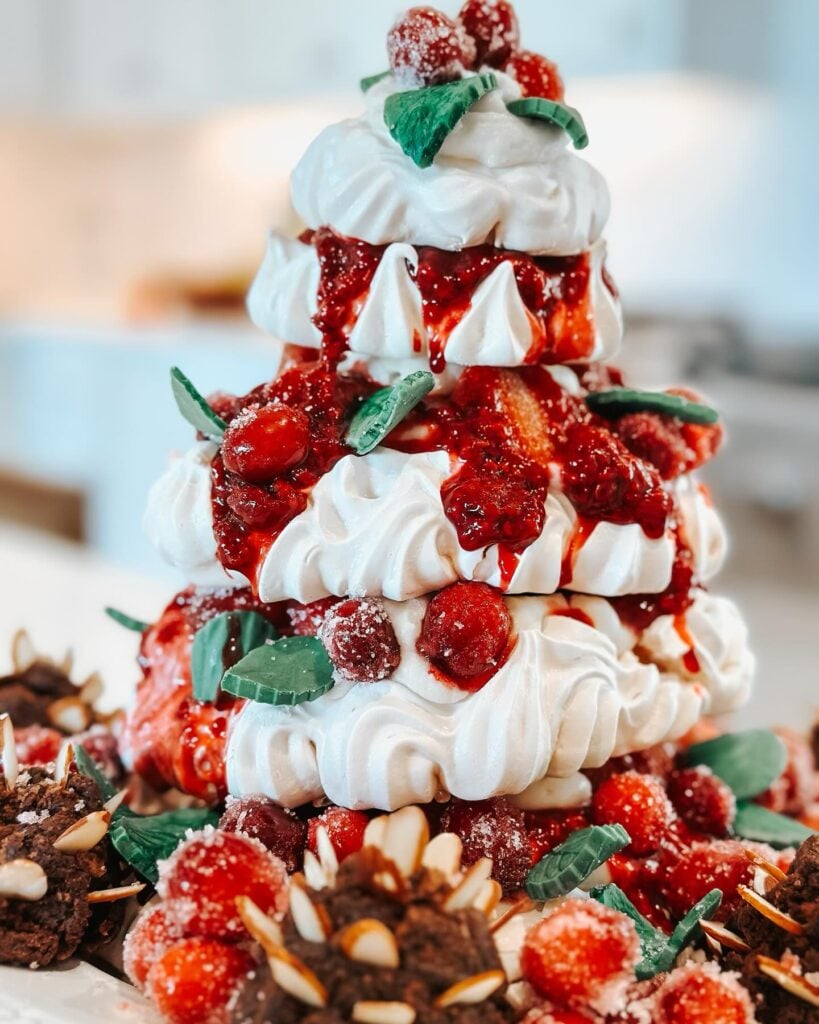 Pavlova como sobremesa de Natal