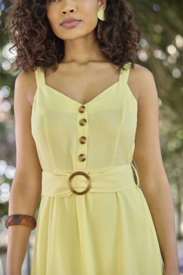Vestido Midi Feminino Textura Cinto – R$159,99
