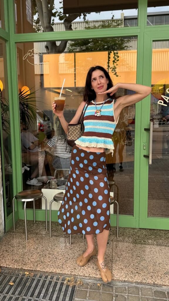 look com estampa de poá
