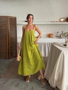 looks de natal com vestido verde