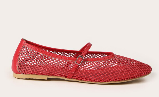 sapato feminino vermelho telado