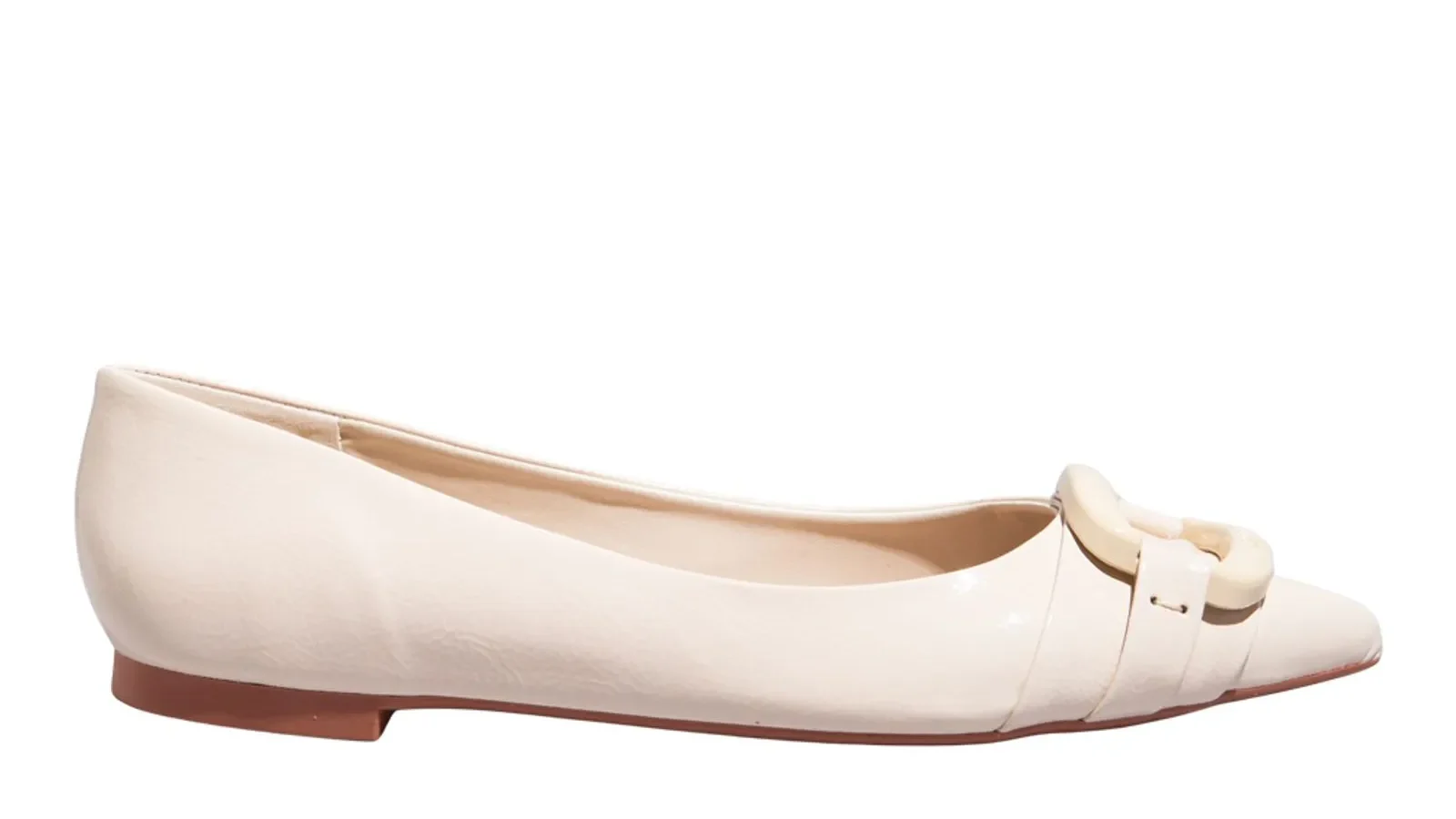 Sapatilha Verniz Show Off White Bico Fino
