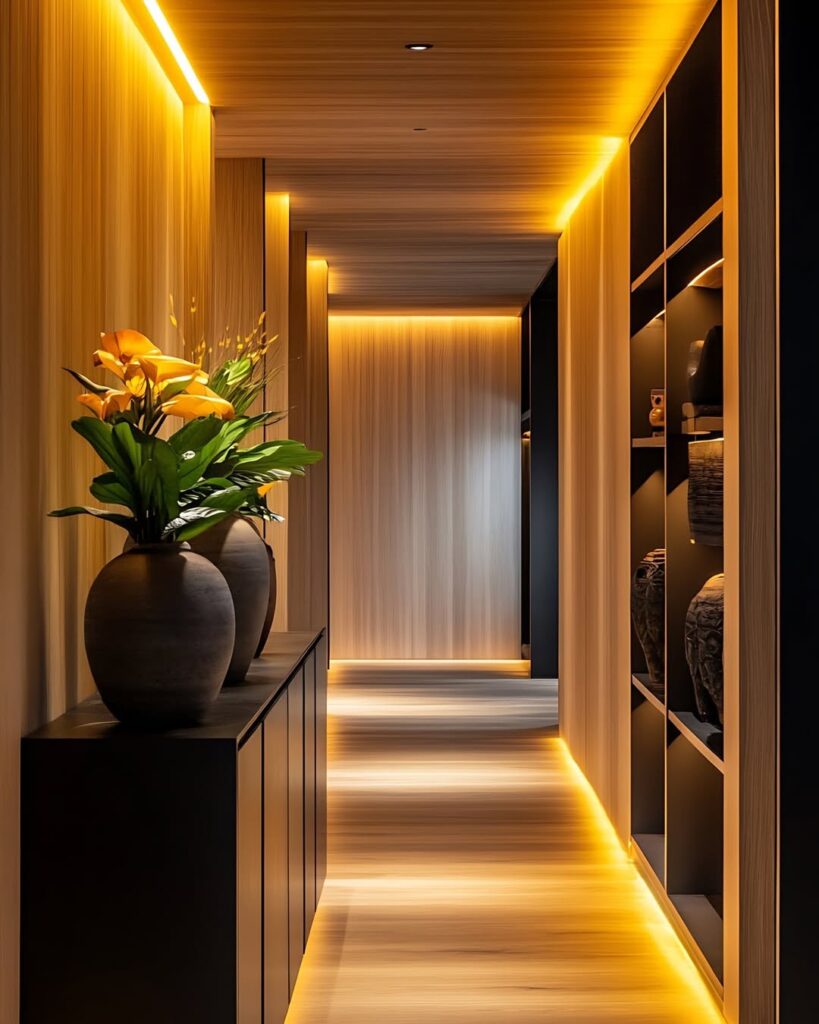 Inspiração de iluminação para corredores