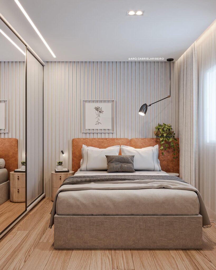 Quarto com decoração aconchegante