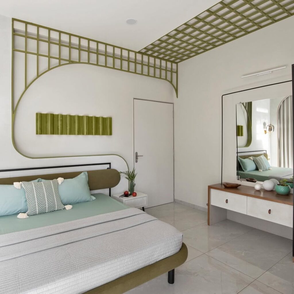 Quarto com verde wasabi neon