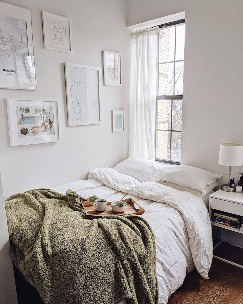 Quarto na cor cloud dancer