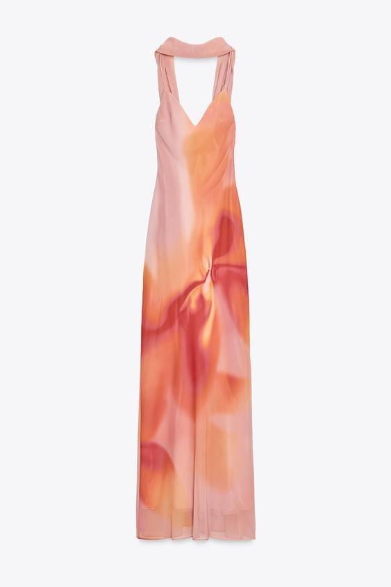 Vestido com amarração zara