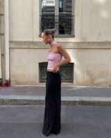 blusa sem alça com amarração