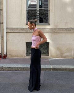 blusa sem alça com amarração