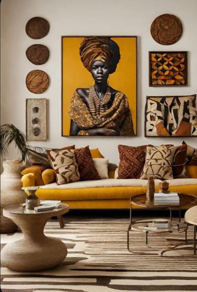Ideia para implementar o afrodecor, cores vivas, formas e elementos da cultura africana