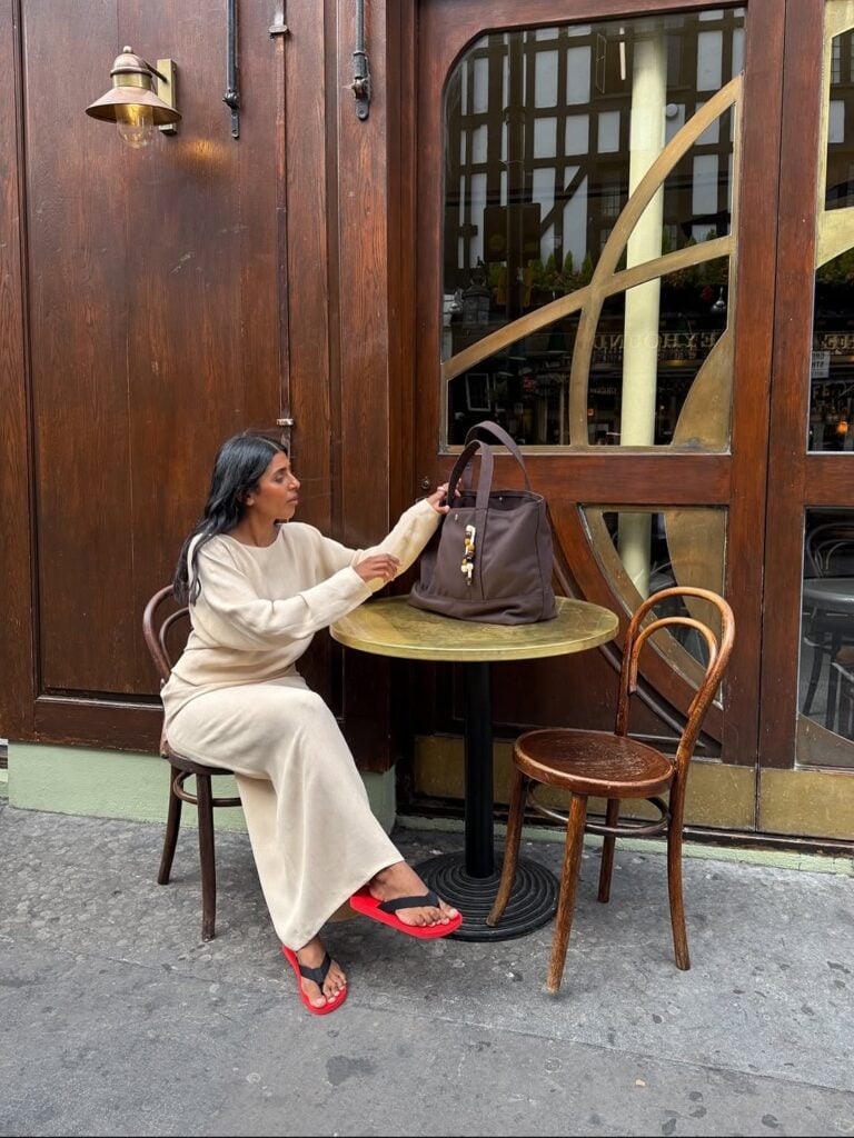 look com chinelo de dedo vermelho