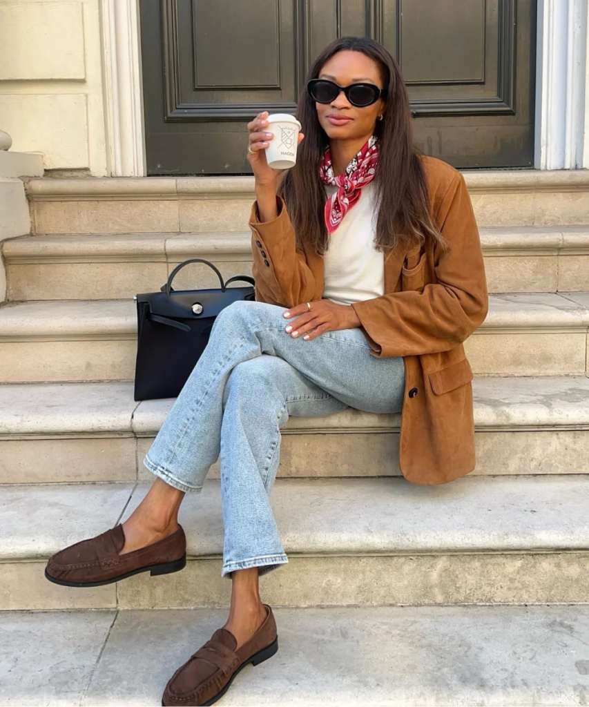 look com mocassim marrom de camurça