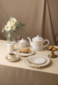Coleção Trocadero Gold 1787, da Noritake (Bella Vita)