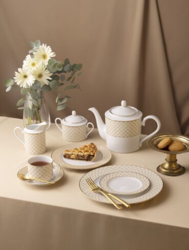 Coleção Trocadero Gold 1787, da Noritake (Bella Vita)
