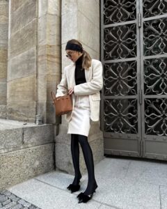 look com saia lápis branca