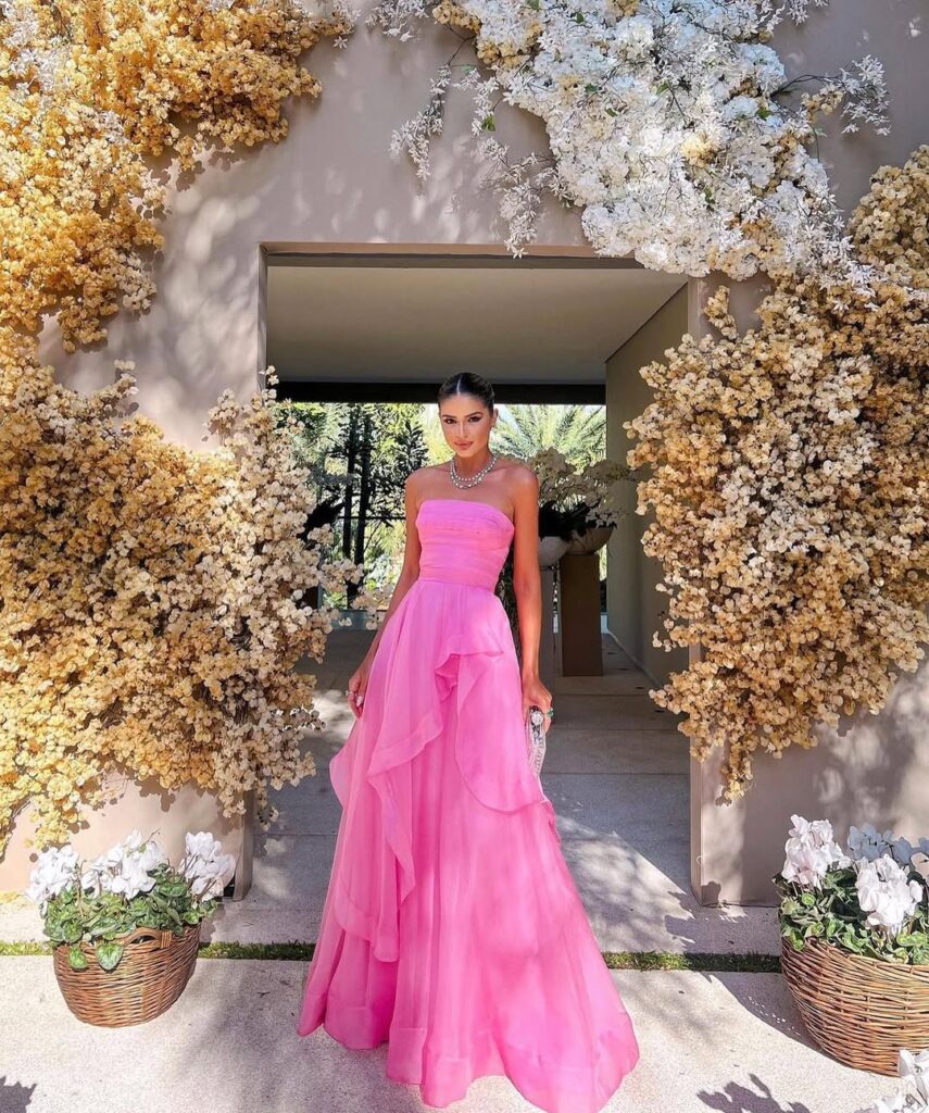 vestido para madrinha de casamento rosa