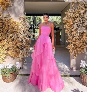 vestido para madrinha de casamento rosa