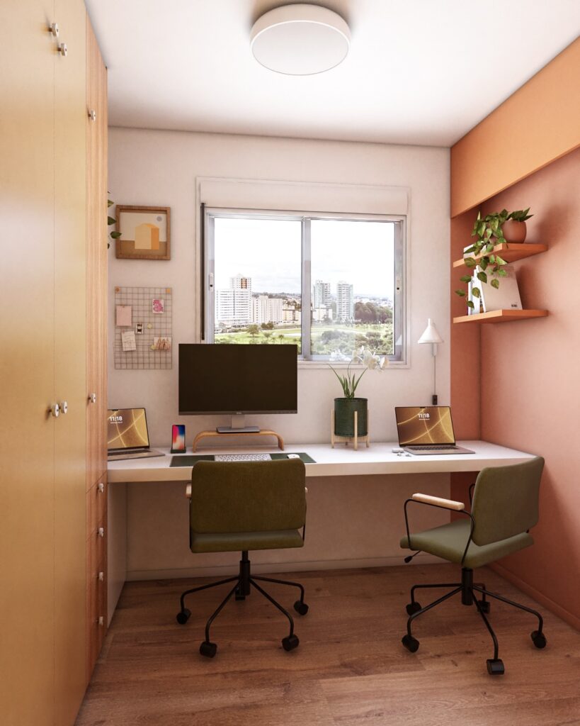 Home office no entorno da janela