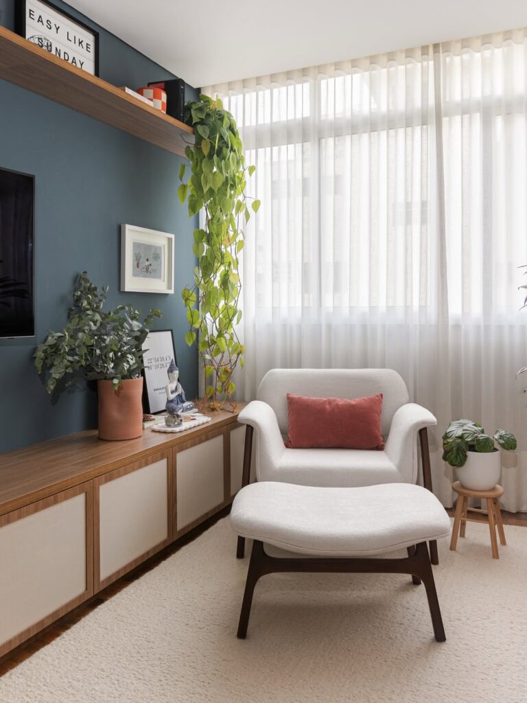 Sala de estar azul