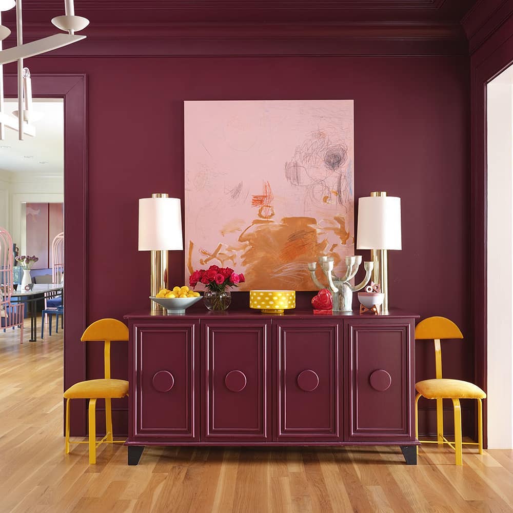 Sala de estar burgundy