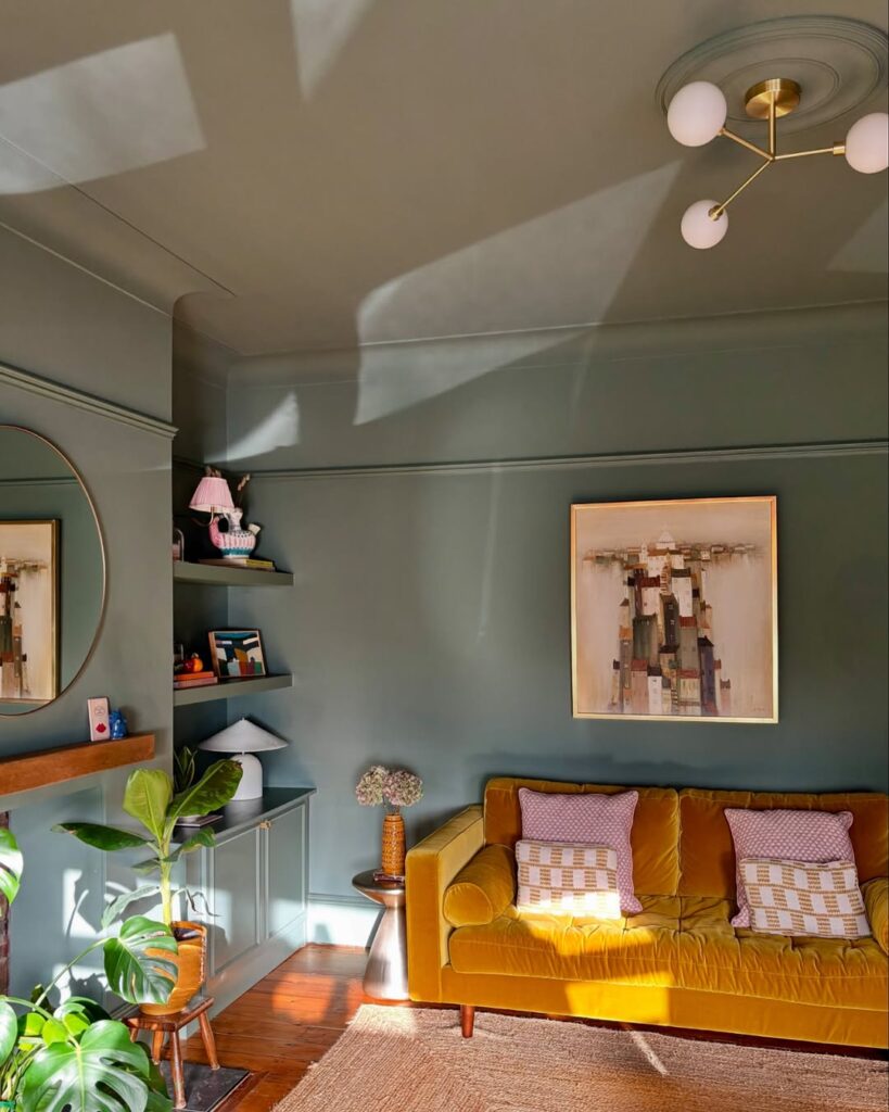 Sala de estar verde