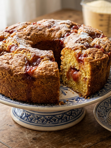 Bolo de fubá com goiabada