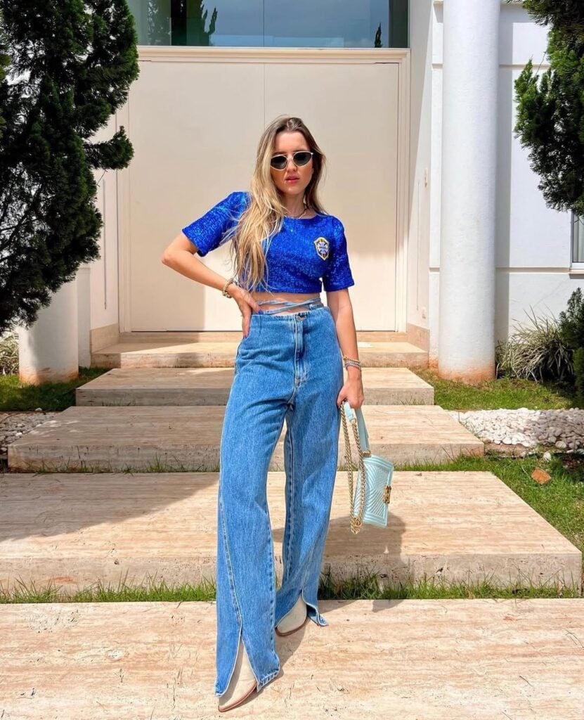look com camisa do brasil azul